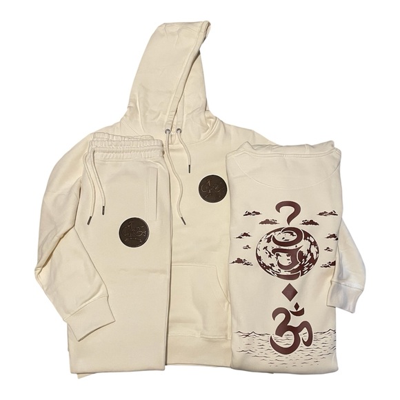 Choz3n Other - Natural Tan Hoodie & Sweatpants w/ Dark Brown Choz3n patch & Om symbol back logo